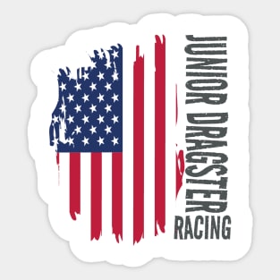 Junior Dragster Racing American Flag USA Sticker